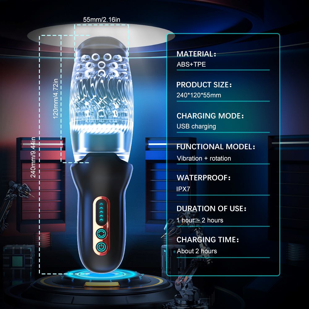 Ultimate Pleasure Electric Male Masturbator with 9 Rotating & Thrusting Modes